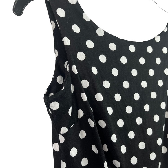 Queen of Holloway Womens Fit & Flare Dress Black White Polka Dot Medium - Picture 5 of 8